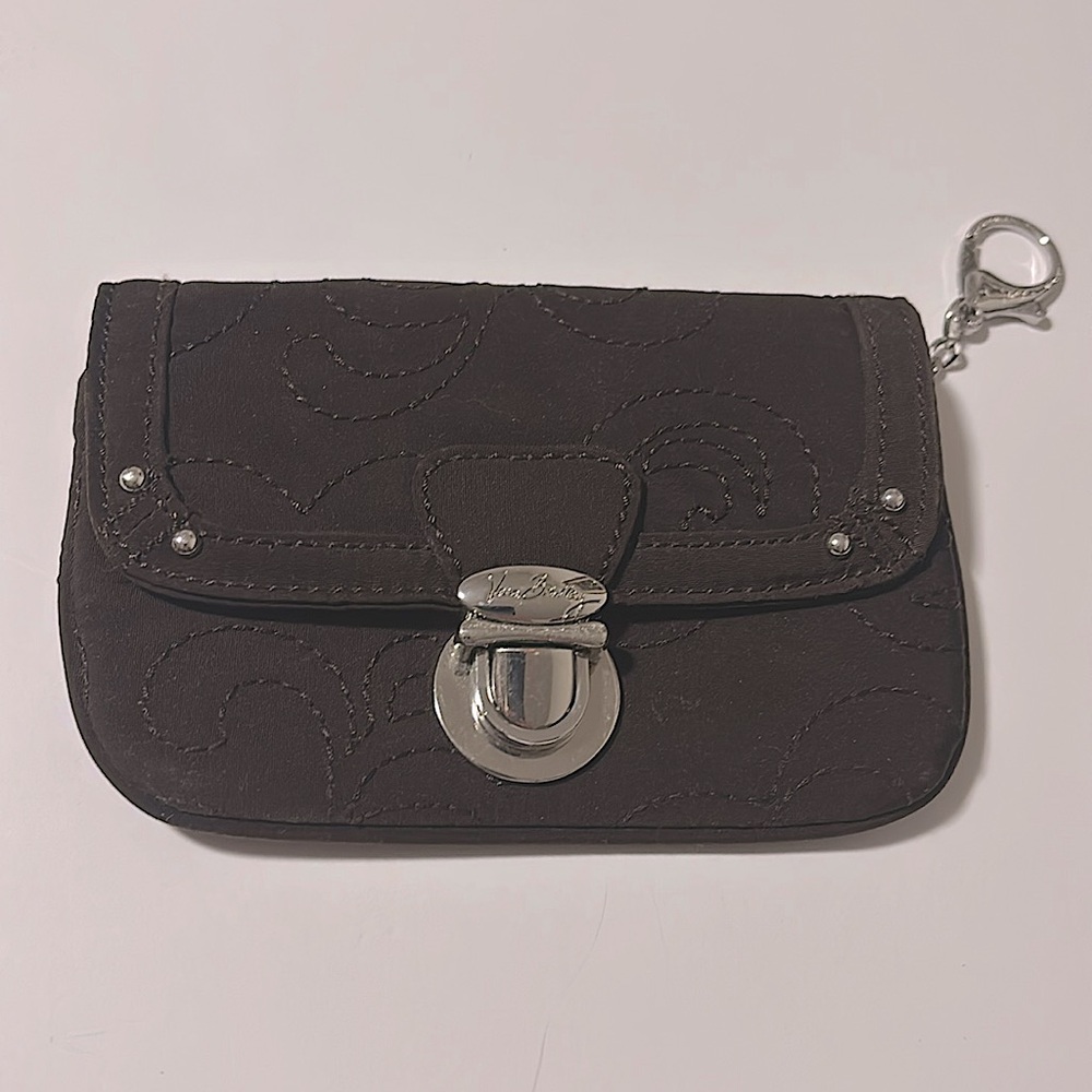 Vera Bradley Flap ID Espresso Brown Wallet w/ Key Chain